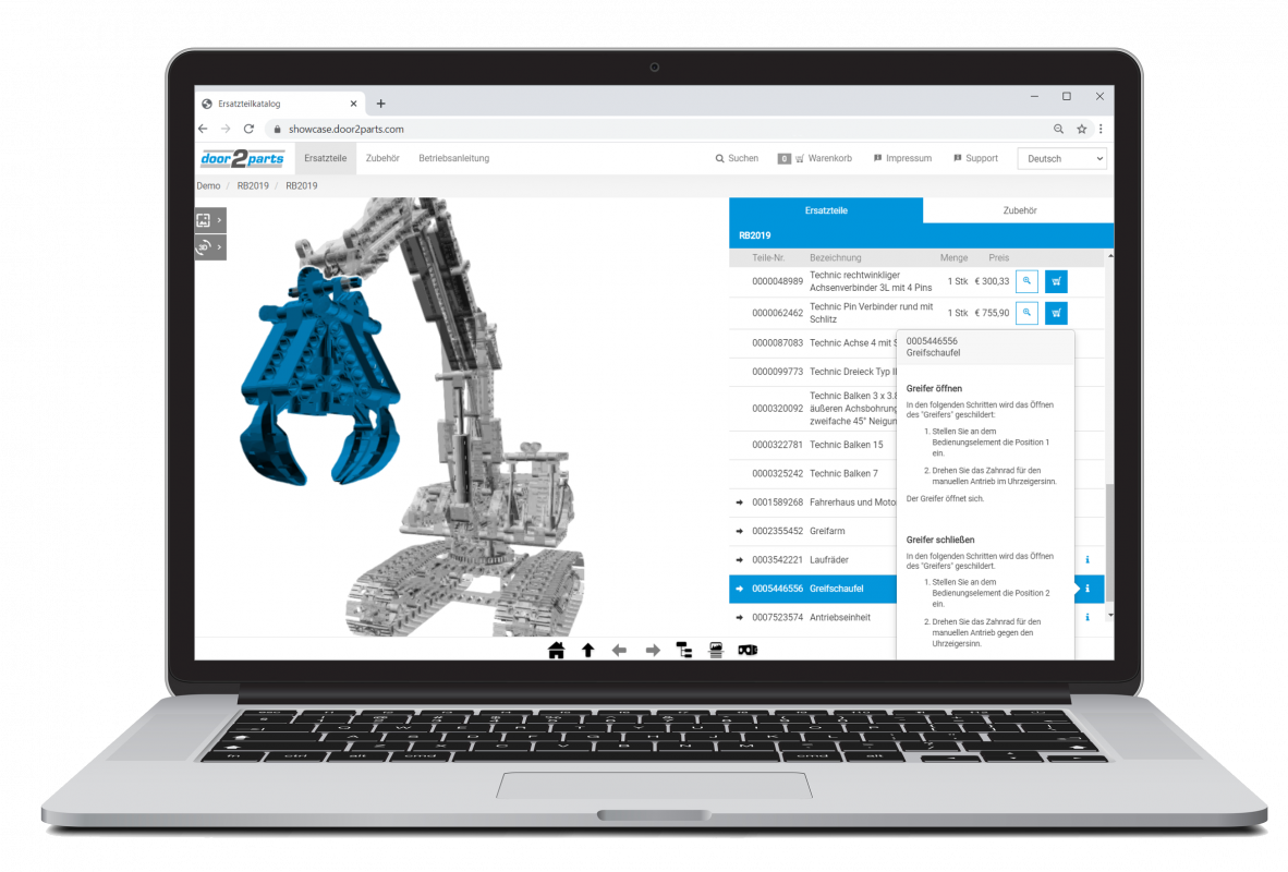 parts catalog software solution based on interactive 3D models for even more precise parts identification